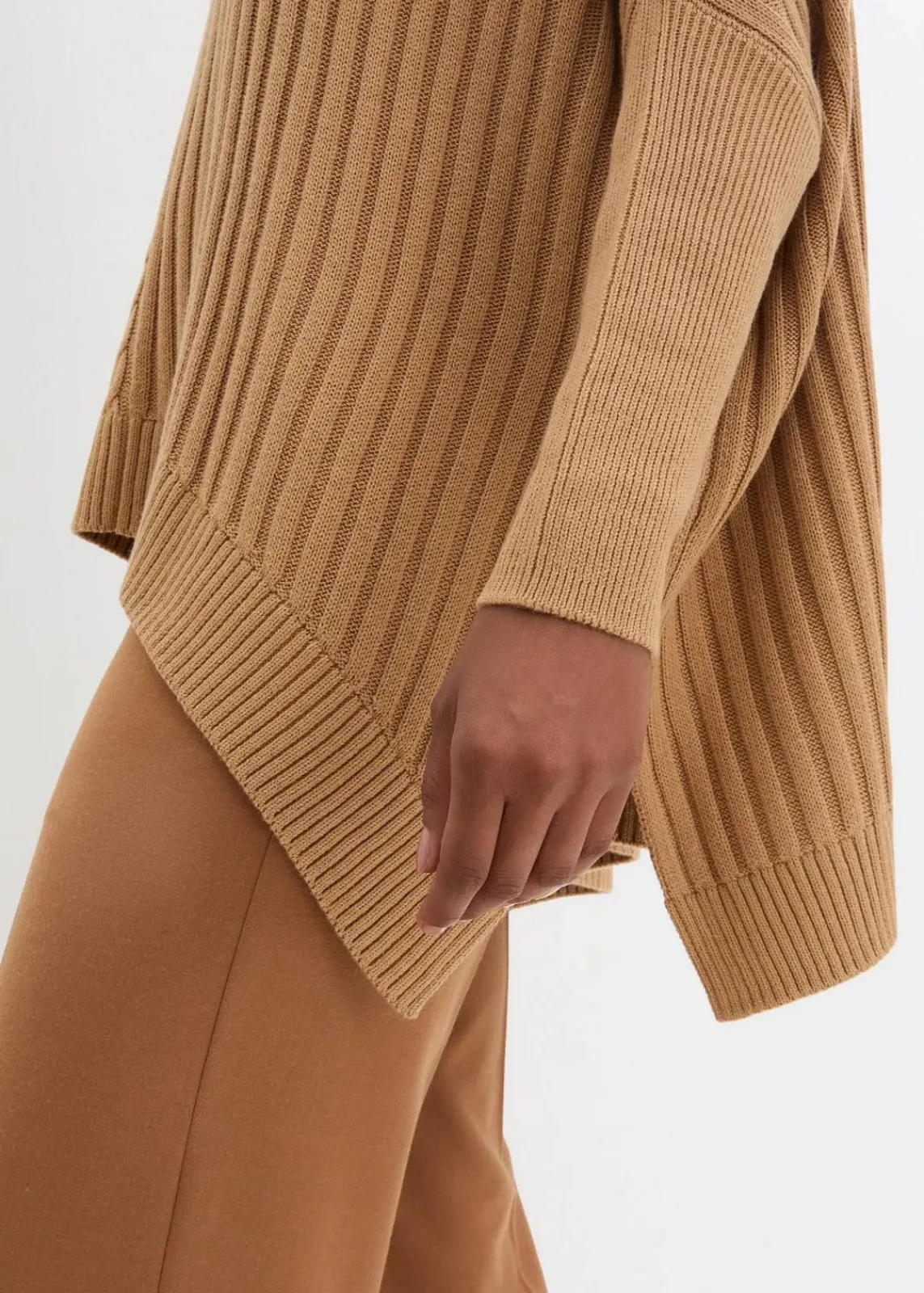 bonprix Pullover & Strickjacken|Bekleidung·Jeans^Oversize-Poncho Pullover cappuccino
