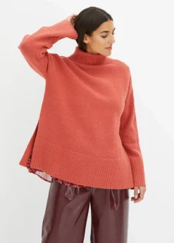 bonprix Bekleidung·Umstandsmode|Bekleidung·Jeans^Oversize-Pullover rhabarber