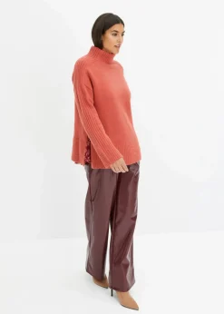 bonprix Bekleidung·Umstandsmode|Bekleidung·Jeans^Oversize-Pullover rhabarber