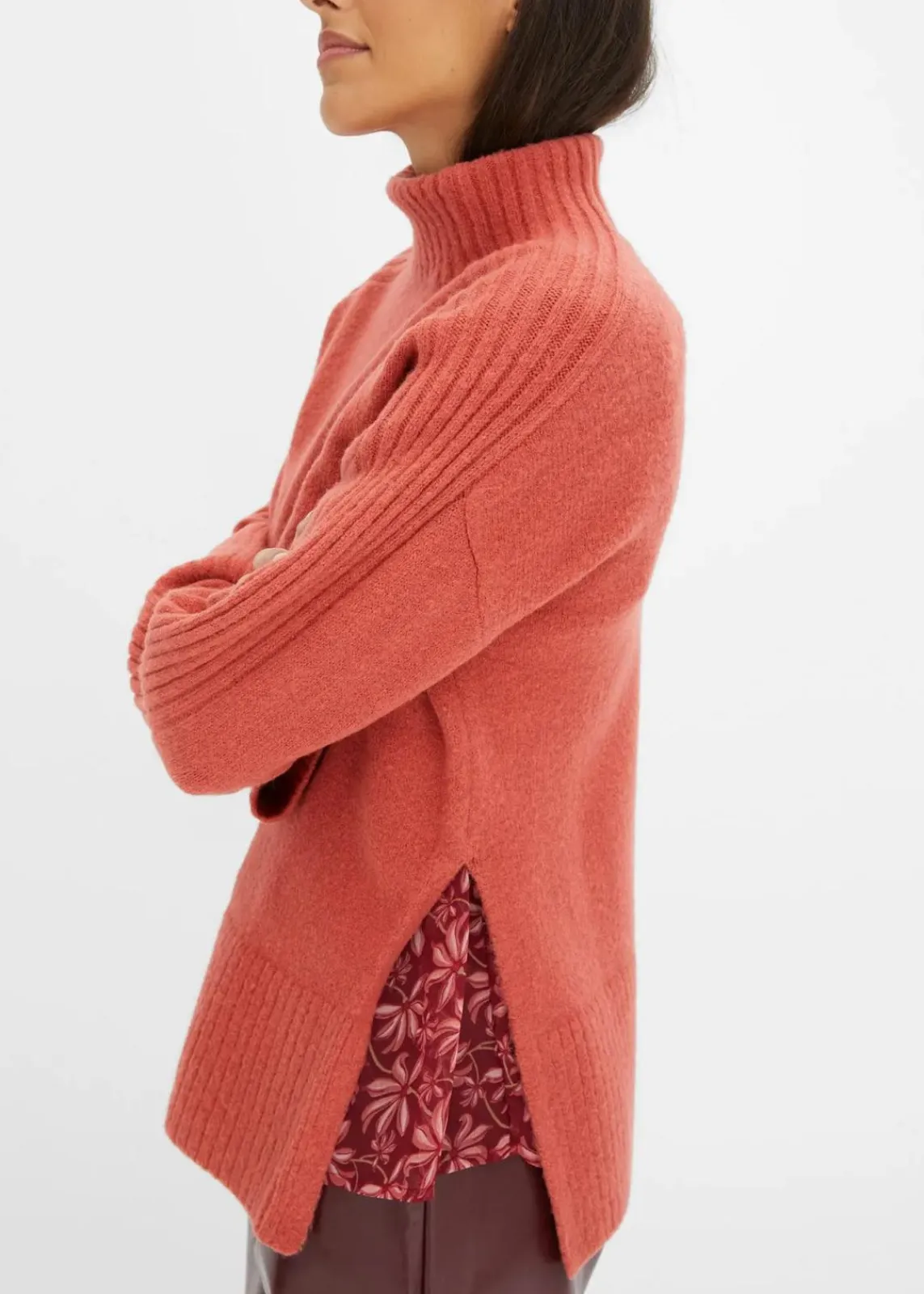bonprix Bekleidung·Umstandsmode|Bekleidung·Jeans^Oversize-Pullover rhabarber