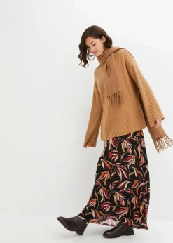 bonprix Bekleidung·Umstandsmode|Bekleidung·Jeans^Oversize-Pullover camel meliert