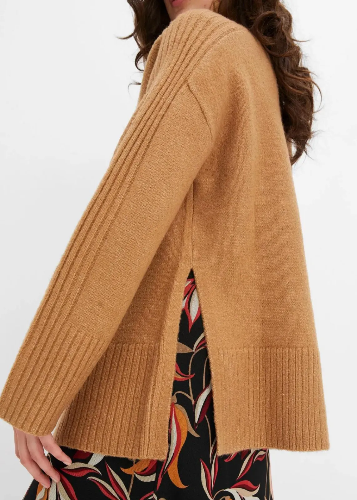 bonprix Bekleidung·Umstandsmode|Bekleidung·Jeans^Oversize-Pullover camel meliert