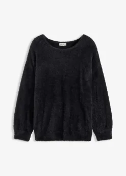 bonprix Bekleidung·Umstandsmode|Strickmode^Oversize-Pullover schwarz