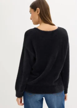 bonprix Bekleidung·Umstandsmode|Strickmode^Oversize-Pullover schwarz