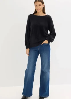 bonprix Bekleidung·Umstandsmode|Strickmode^Oversize-Pullover schwarz