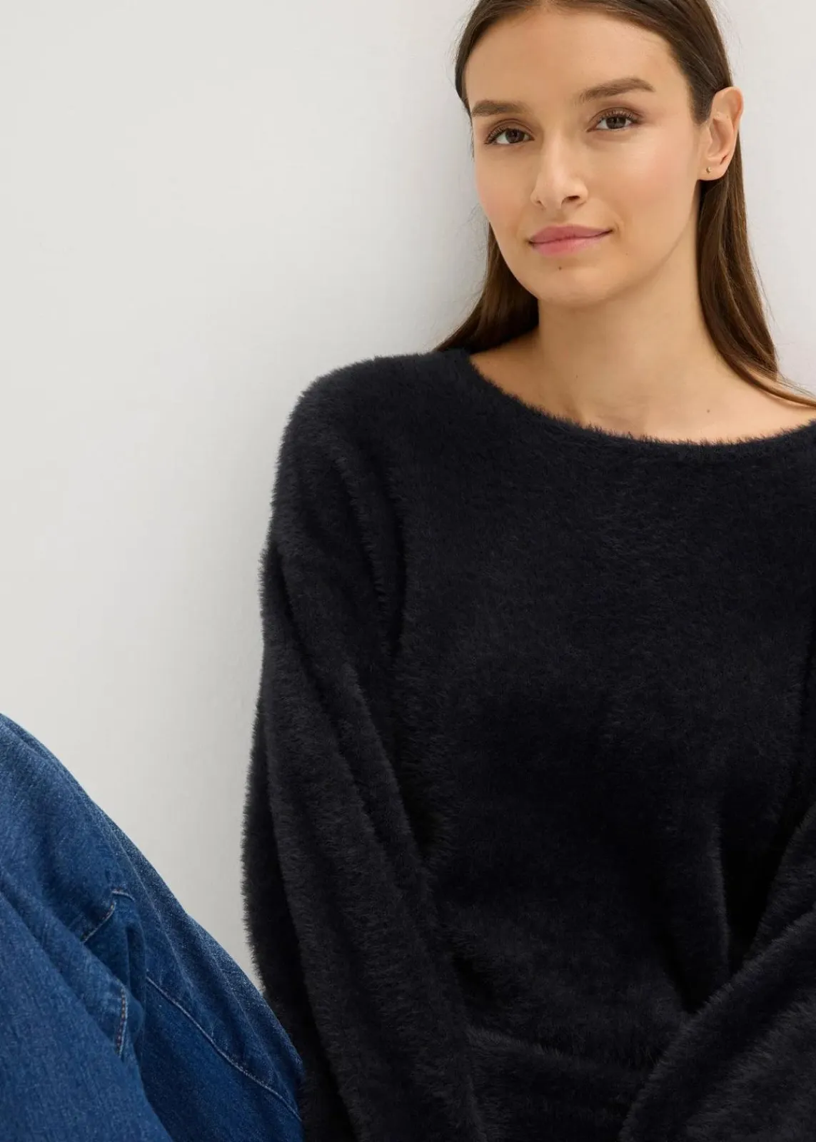 bonprix Bekleidung·Umstandsmode|Strickmode^Oversize-Pullover schwarz