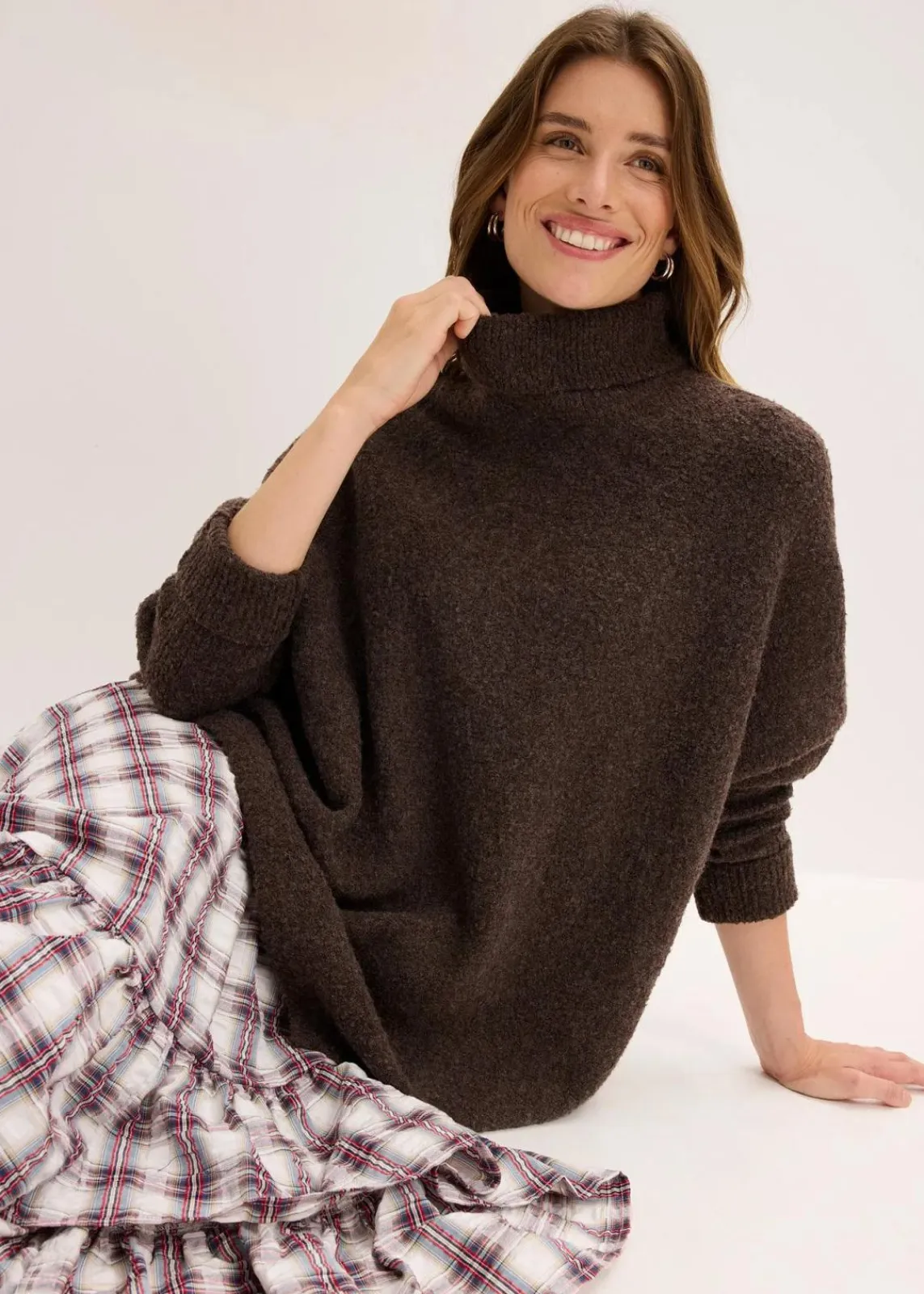 bonprix Pullover & Strickjacken|Strickmode^Oversize-Pullover dunkelbraun