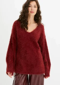 bonprix Strickmode|Pullover & Strickjacken^Oversize-Pullover rubinrot