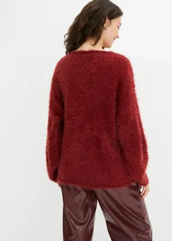 bonprix Strickmode|Pullover & Strickjacken^Oversize-Pullover rubinrot