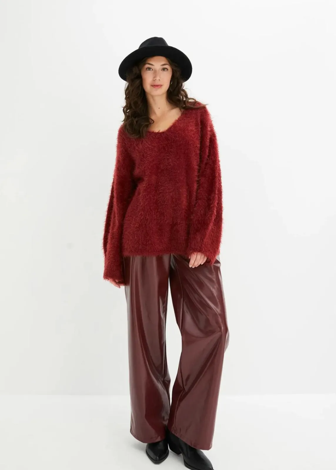 bonprix Strickmode|Pullover & Strickjacken^Oversize-Pullover rubinrot