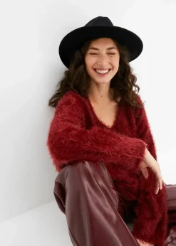 bonprix Strickmode|Pullover & Strickjacken^Oversize-Pullover rubinrot