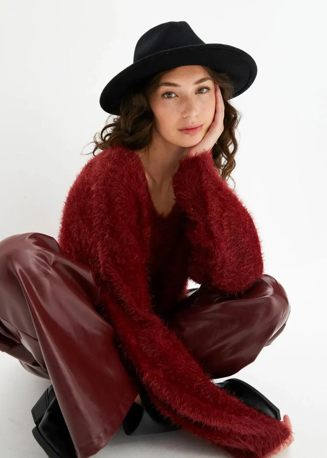 bonprix Strickmode|Pullover & Strickjacken^Oversize-Pullover rubinrot