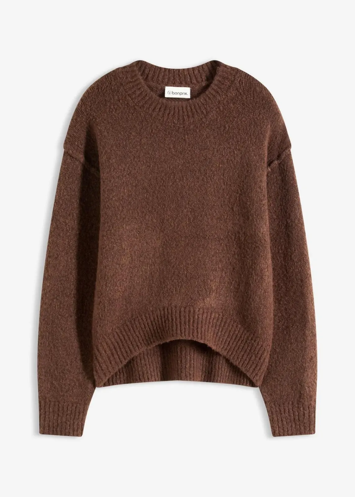 bonprix Pullover & Strickjacken|Strickmode^Oversize-Pullover dunkelbraun meliert