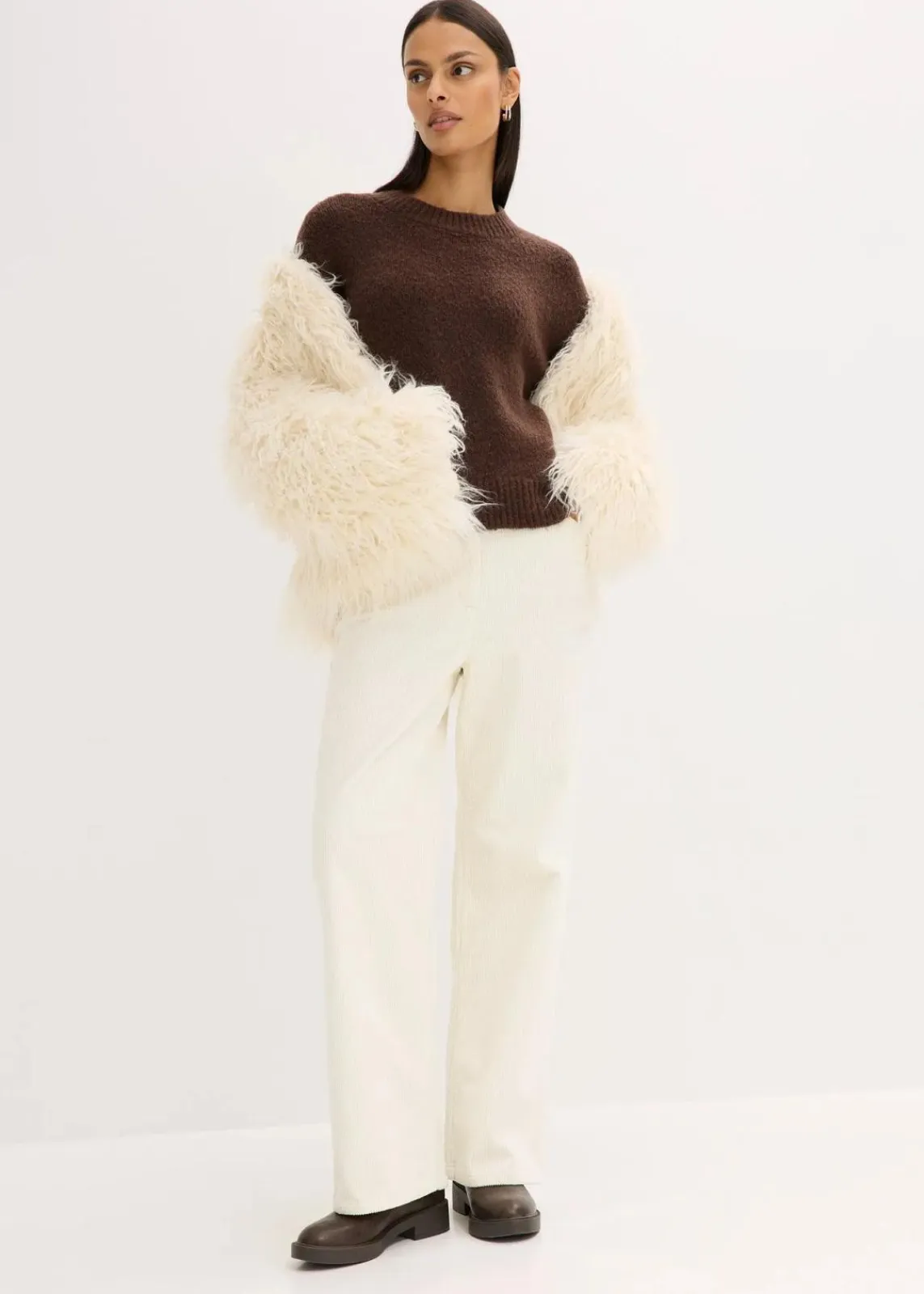 bonprix Pullover & Strickjacken|Strickmode^Oversize-Pullover dunkelbraun meliert
