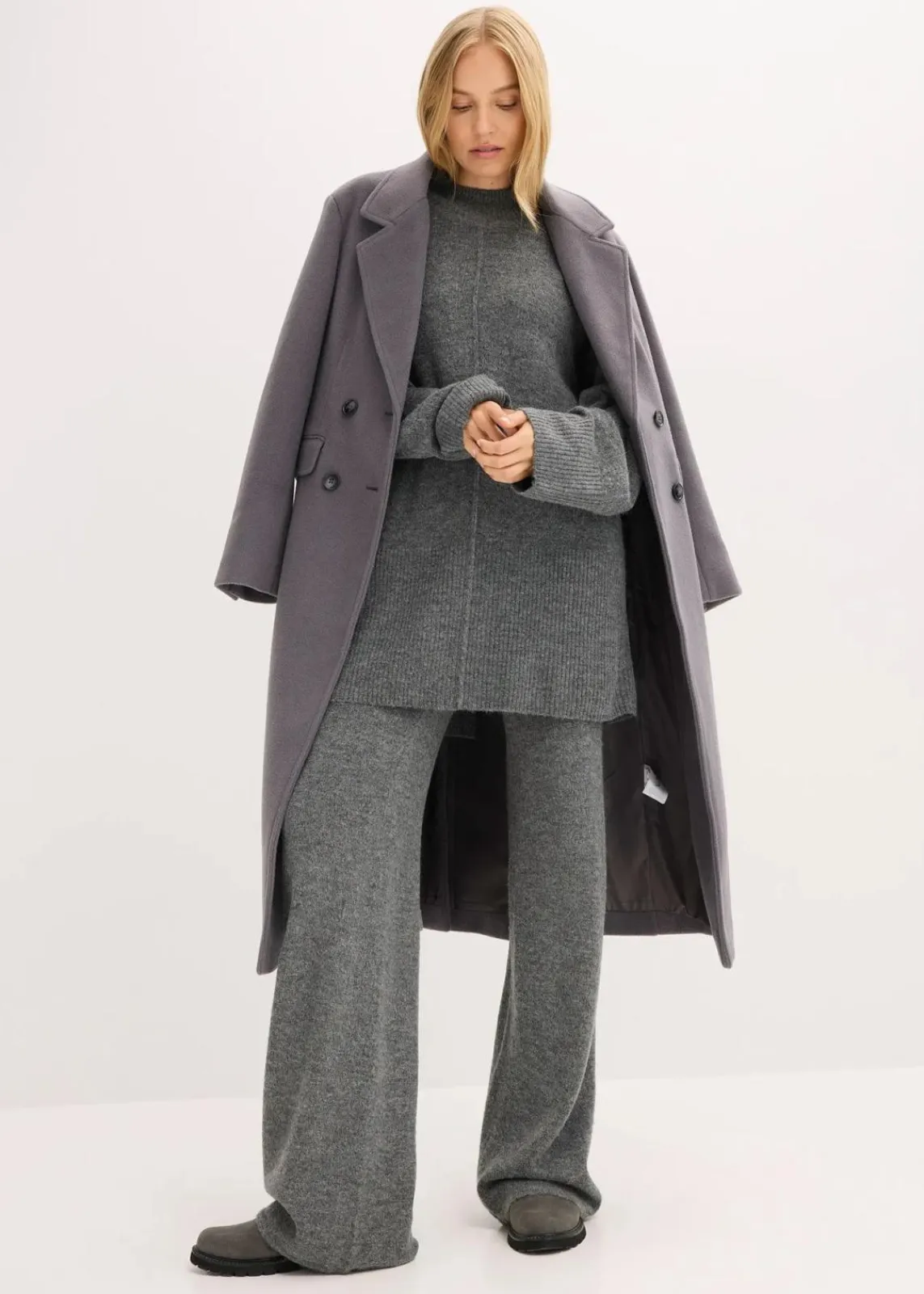 bonprix Pullover & Strickjacken|Strickmode^Oversize-Pullover anthrazit meliert
