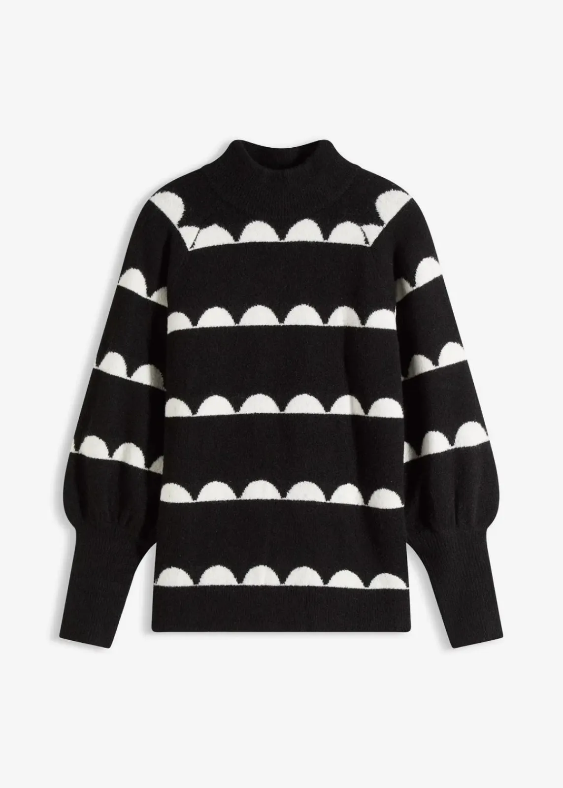 bonprix Bekleidung·Umstandsmode|Bekleidung·Jeans^Oversize-Pullover schwarz/wollweiß