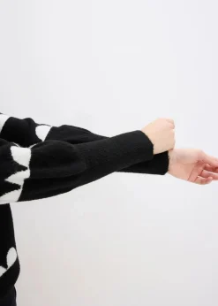 bonprix Bekleidung·Umstandsmode|Bekleidung·Jeans^Oversize-Pullover schwarz/wollweiß