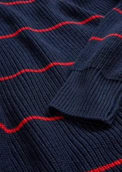 bonprix Bekleidung·Umstandsmode|Bekleidung·Jeans^Oversize-Pullover dunkelblau/erdbeere gestreift