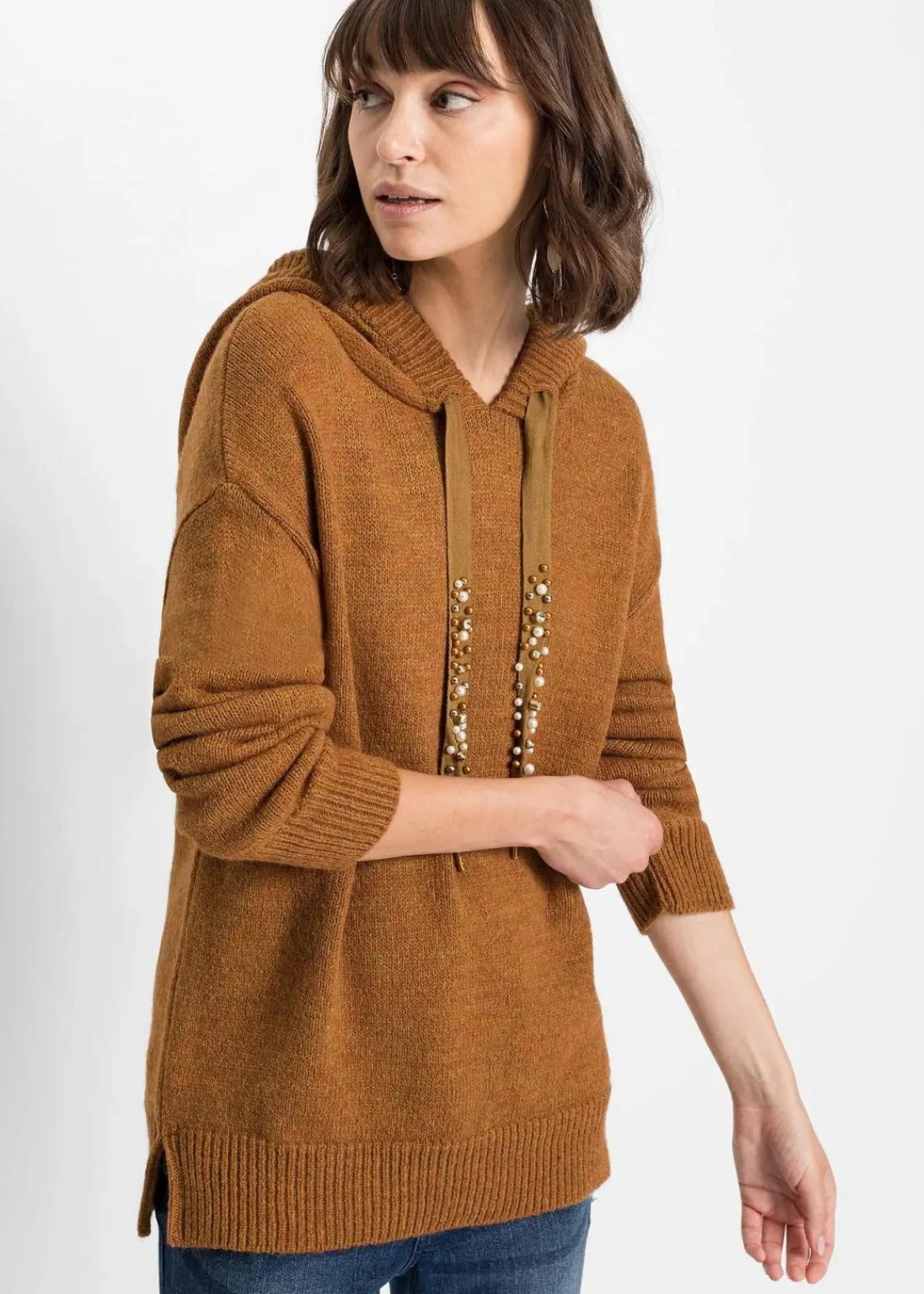 bonprix Bekleidung·Umstandsmode|Pullover & Strickjacken^Oversize-Pullover braun meliert