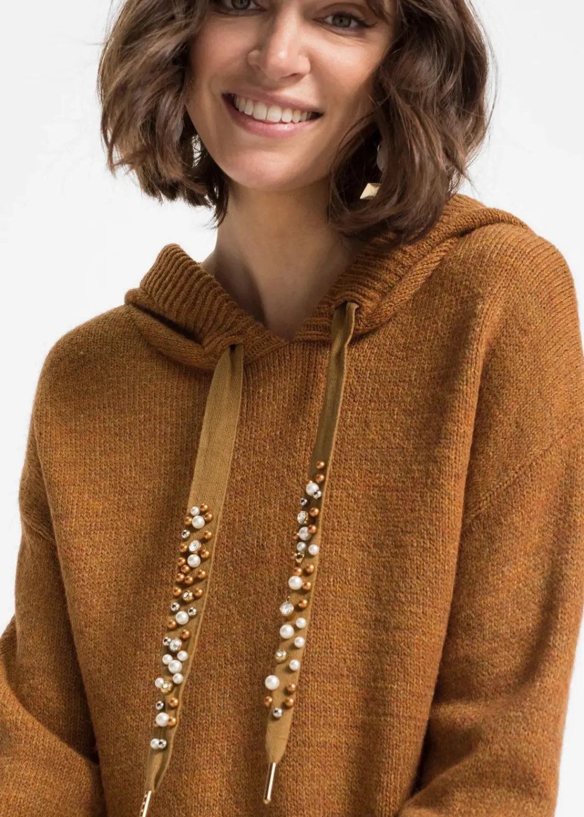 bonprix Bekleidung·Umstandsmode|Pullover & Strickjacken^Oversize-Pullover braun meliert