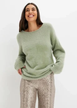 bonprix Bekleidung·Umstandsmode|Strickmode^Oversize-Pullover seegras