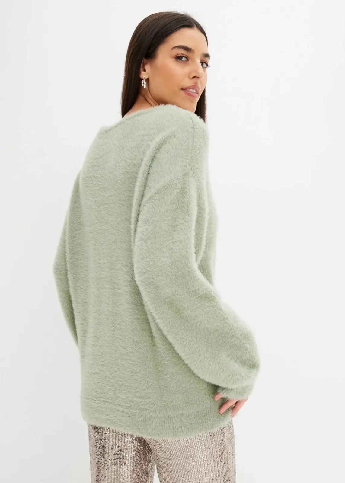 bonprix Bekleidung·Umstandsmode|Strickmode^Oversize-Pullover seegras