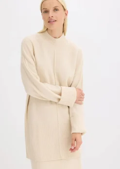 bonprix Bekleidung·Umstandsmode|Bekleidung·Jeans^Oversize-Pullover kieselbeige meliert