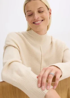 bonprix Bekleidung·Umstandsmode|Bekleidung·Jeans^Oversize-Pullover kieselbeige meliert