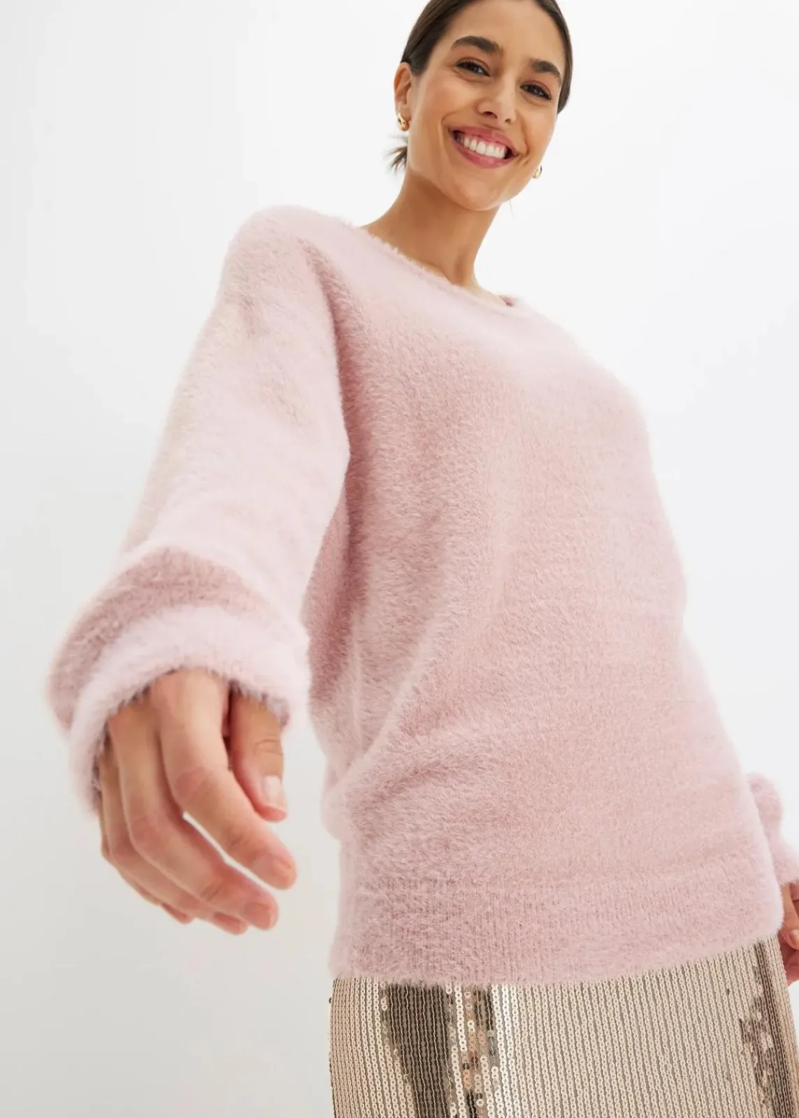 bonprix Pullover & Strickjacken|Bekleidung·Jeans^Oversize-Pullover aschrosa