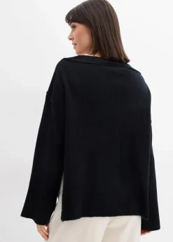 bonprix Bekleidung·Umstandsmode|Strickmode^Oversize-Pullover schwarz