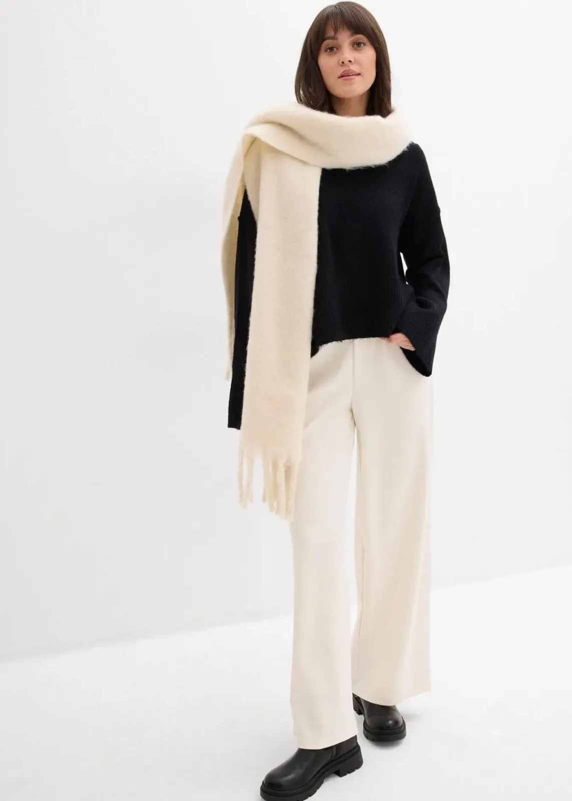 bonprix Bekleidung·Umstandsmode|Strickmode^Oversize-Pullover schwarz