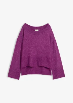 bonprix Bekleidung·Umstandsmode|Strickmode^Oversize-Pullover dunkelfuchsia