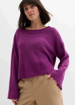 bonprix Bekleidung·Umstandsmode|Strickmode^Oversize-Pullover dunkelfuchsia