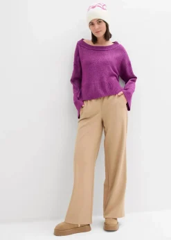 bonprix Bekleidung·Umstandsmode|Strickmode^Oversize-Pullover dunkelfuchsia