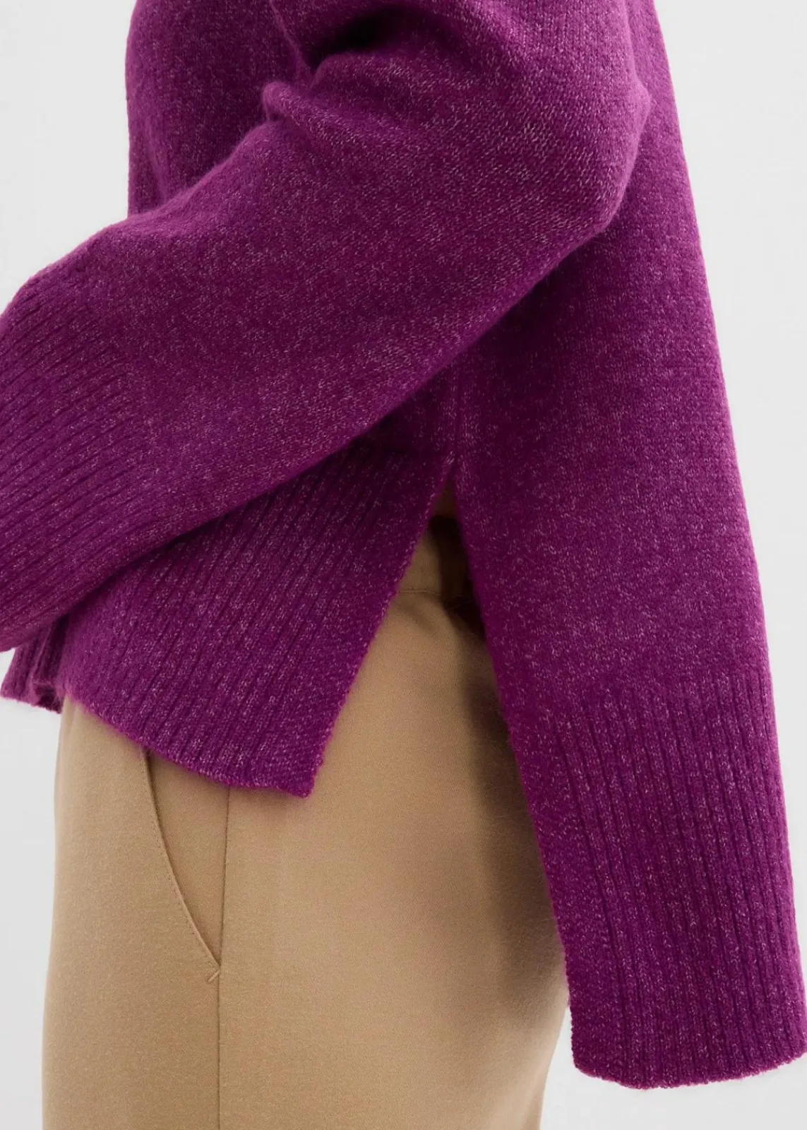 bonprix Bekleidung·Umstandsmode|Strickmode^Oversize-Pullover dunkelfuchsia