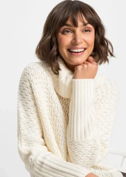 bonprix Strickmode|Pullover & Strickjacken^Oversize-Pullover cremeweiss