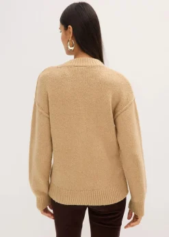 bonprix Bekleidung·Umstandsmode|Bekleidung·Jeans^Oversize-Pullover hellkhaki meliert