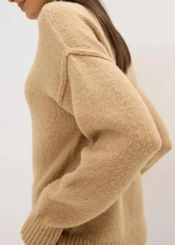 bonprix Bekleidung·Umstandsmode|Bekleidung·Jeans^Oversize-Pullover hellkhaki meliert