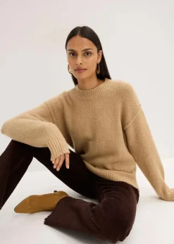 bonprix Bekleidung·Umstandsmode|Bekleidung·Jeans^Oversize-Pullover hellkhaki meliert