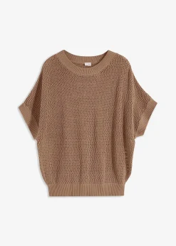 bonprix Bekleidung·Umstandsmode|Bekleidung·Jeans^Oversize-Pullover aus Baumwoll-Mix taupe
