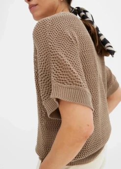bonprix Bekleidung·Umstandsmode|Bekleidung·Jeans^Oversize-Pullover aus Baumwoll-Mix taupe