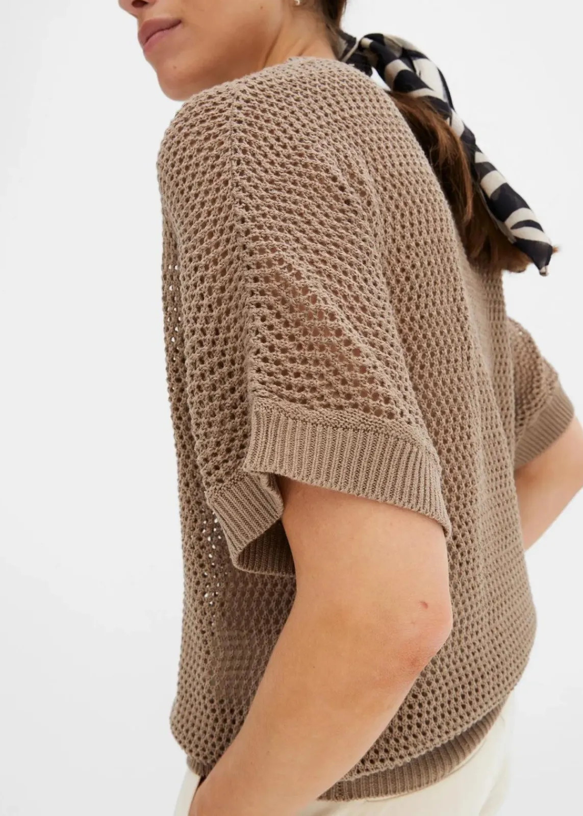 bonprix Bekleidung·Umstandsmode|Bekleidung·Jeans^Oversize-Pullover aus Baumwoll-Mix taupe