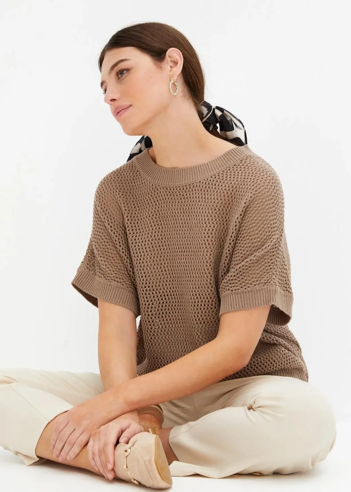 bonprix Bekleidung·Umstandsmode|Bekleidung·Jeans^Oversize-Pullover aus Baumwoll-Mix taupe