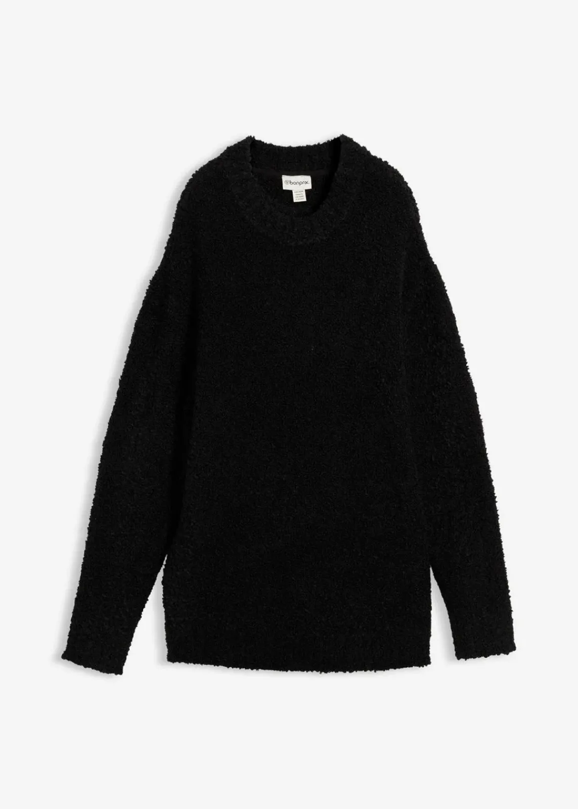bonprix Bekleidung·Umstandsmode|Strickmode^Oversize-Pullover aus Flauschgarn schwarz