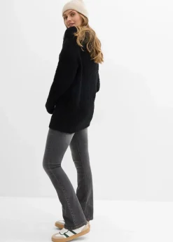 bonprix Bekleidung·Umstandsmode|Strickmode^Oversize-Pullover aus Flauschgarn schwarz