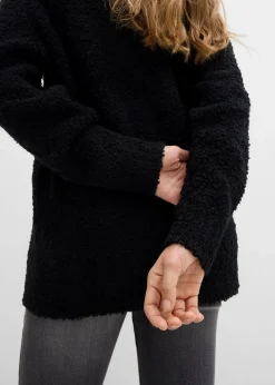 bonprix Bekleidung·Umstandsmode|Strickmode^Oversize-Pullover aus Flauschgarn schwarz
