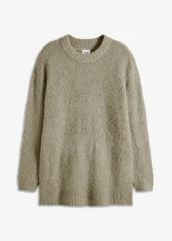 bonprix Pullover & Strickjacken|Bekleidung·Jeans^Oversize-Pullover aus Flauschgarn seegras