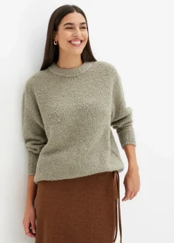 bonprix Pullover & Strickjacken|Bekleidung·Jeans^Oversize-Pullover aus Flauschgarn seegras