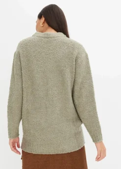 bonprix Pullover & Strickjacken|Bekleidung·Jeans^Oversize-Pullover aus Flauschgarn seegras