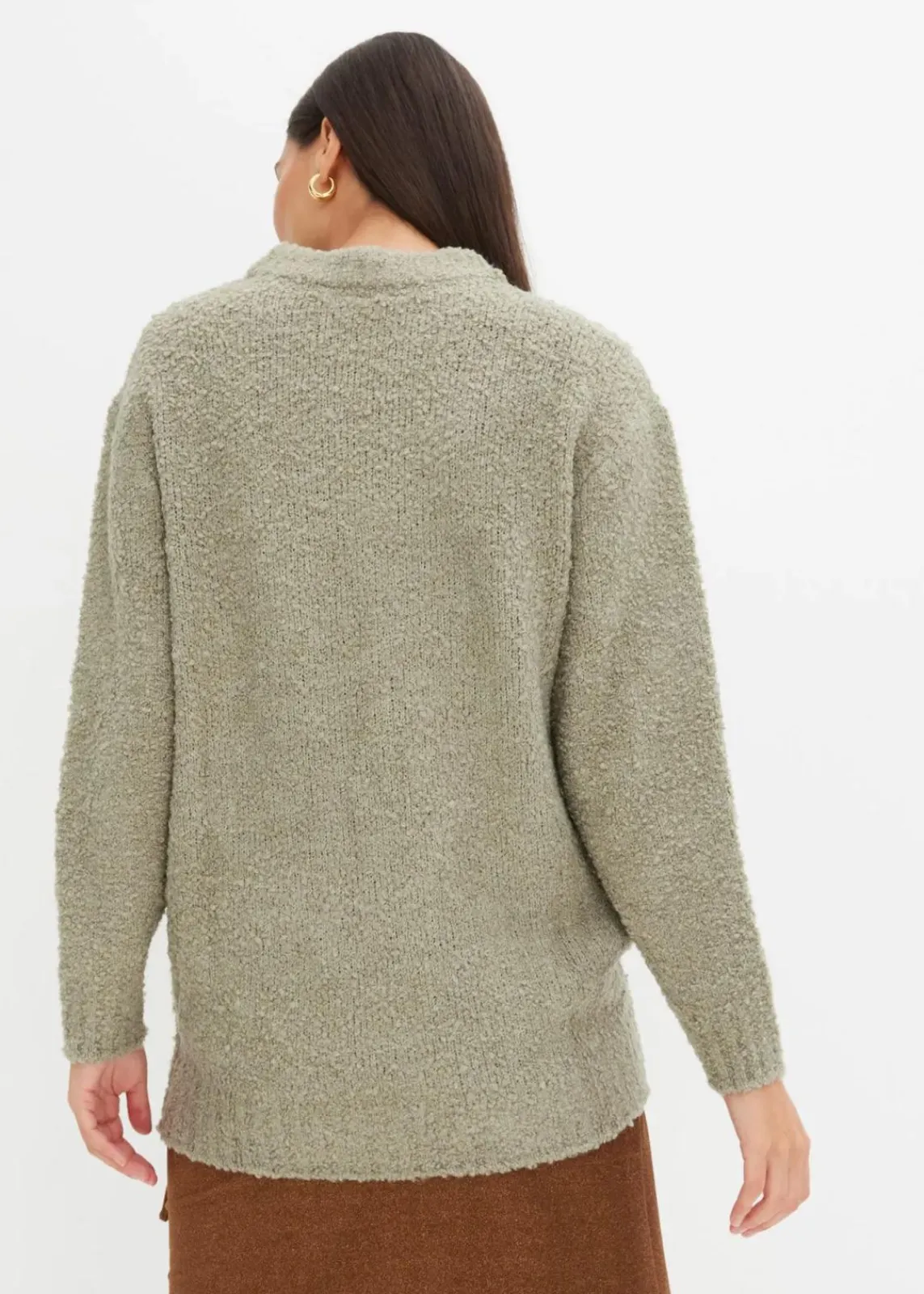 bonprix Pullover & Strickjacken|Bekleidung·Jeans^Oversize-Pullover aus Flauschgarn seegras
